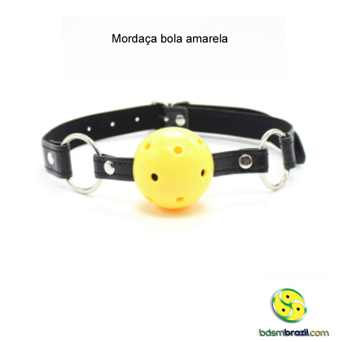 Mordaça bola amarela