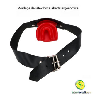 Mordaça de látex boca aberta ergonômica