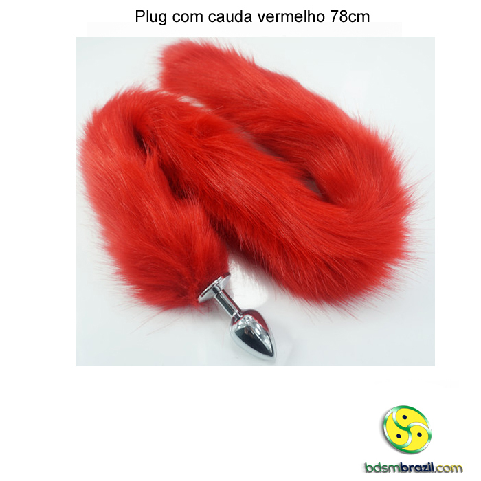 Plug com cauda vermelho 78cm