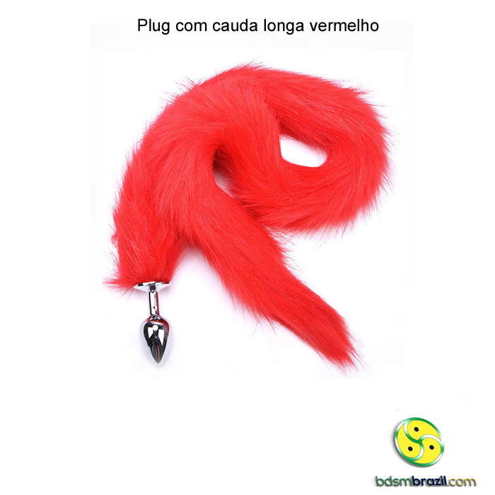 Plug com cauda longa vermeho