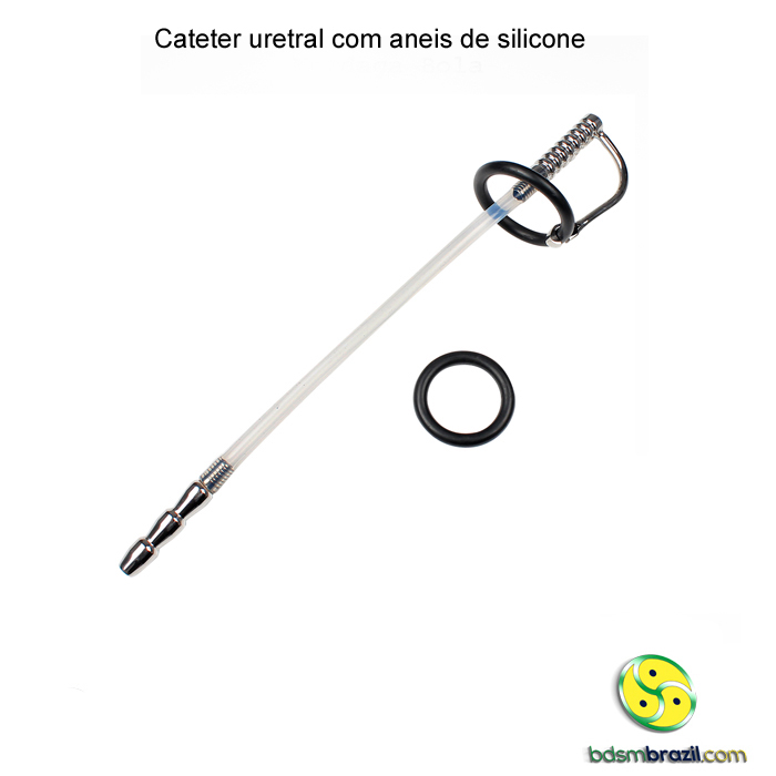 Cateter uretral com aneis de silicone