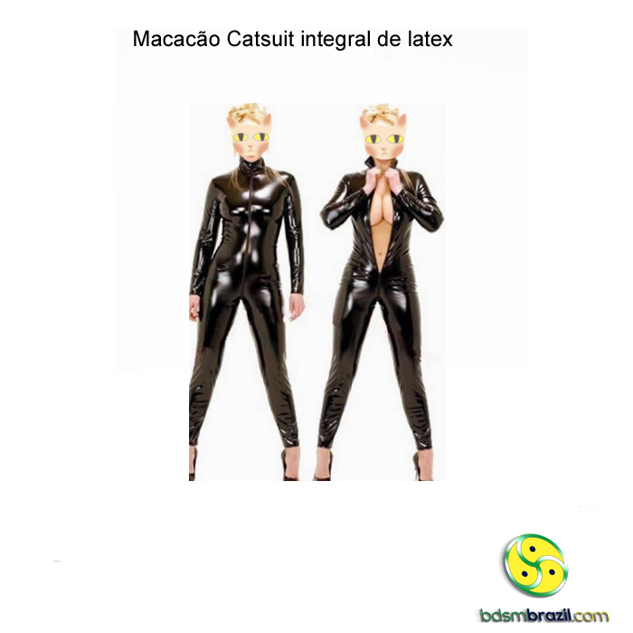 Macacão Catsuit integral tipo latex