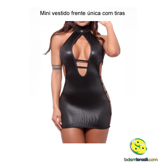 Mini vestido frente única com tiras