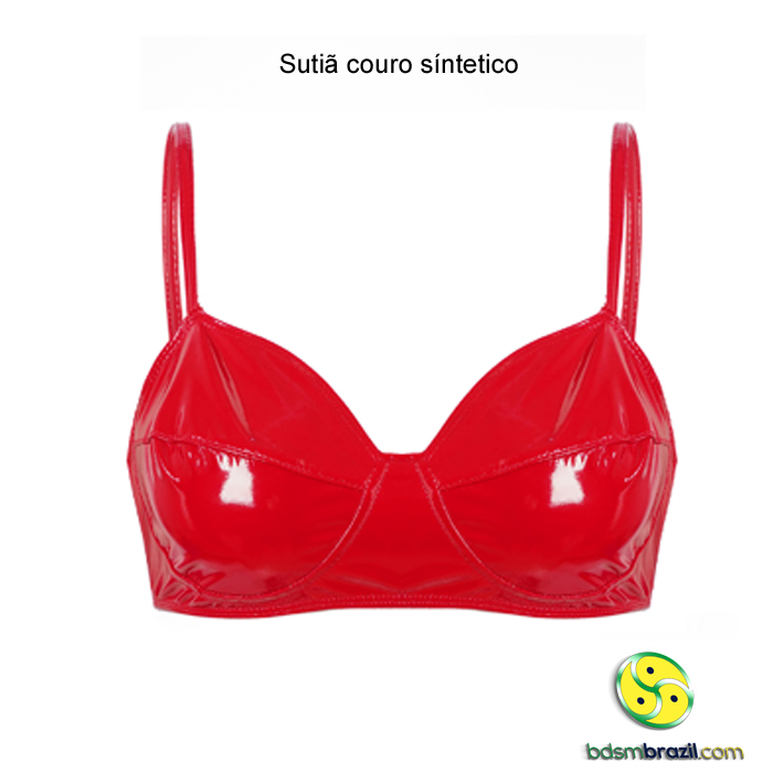 Sutiã couro síntetico
