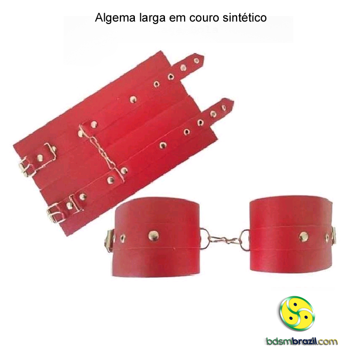 Algema larga em couro sintético