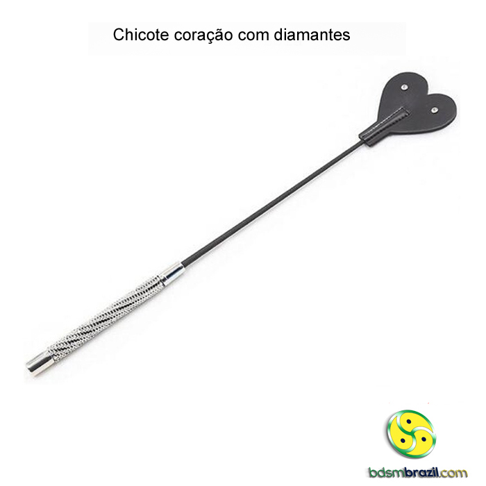 Chicote coração com diamantes