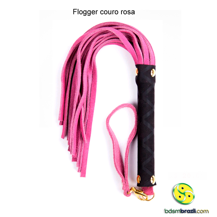 Flogger couro rosa