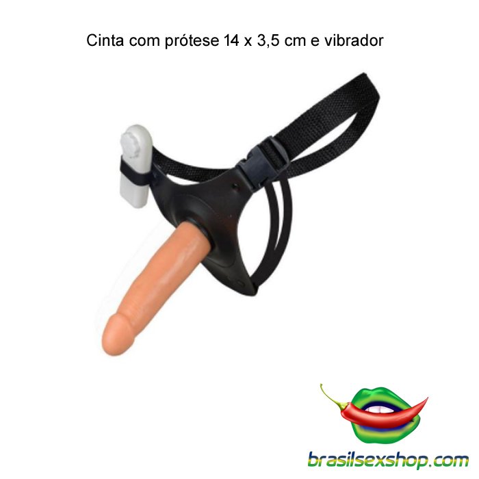 Cinta com prótese 16 x 3,4 cm e vibrador