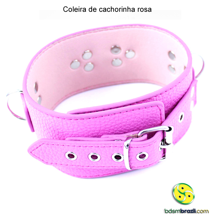 Coleira de cachorinha rosa