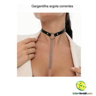 Gargantilha argola correntes