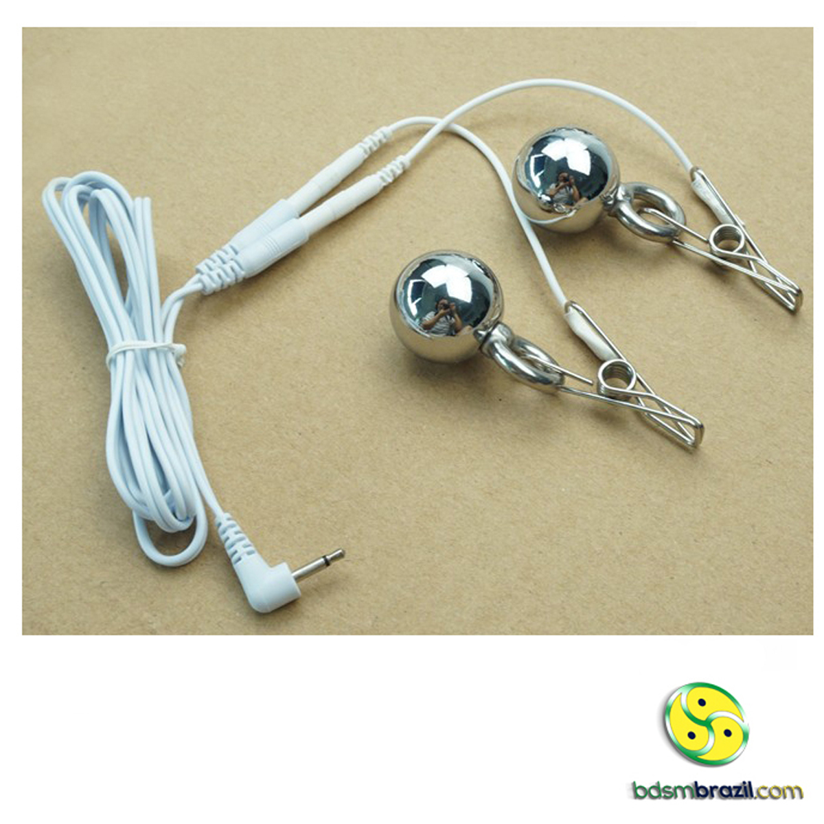 2 eletrodes grampos com bolas peso