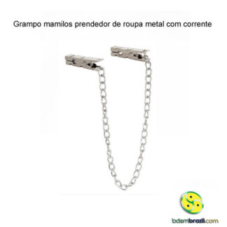 Grampos mamilos prendedor de roupa metal com corrente
